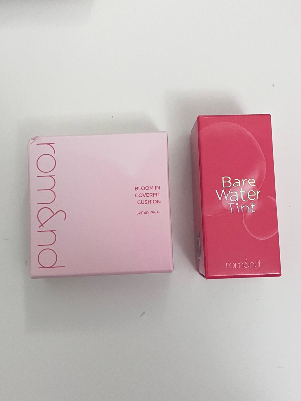 Bare Water Tint apple ooze & Bloom In Coverfit Cushion petal beige mini